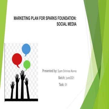 Marketing plan for sparks foundation