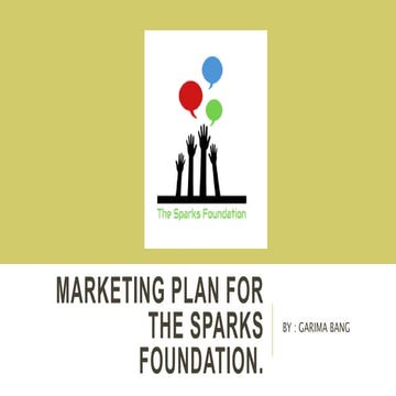 Marketing plan for The Sparks Foundation