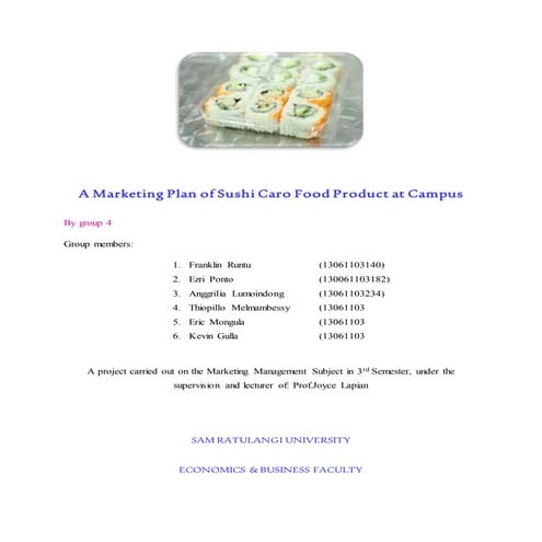 example of Marketing plan 
