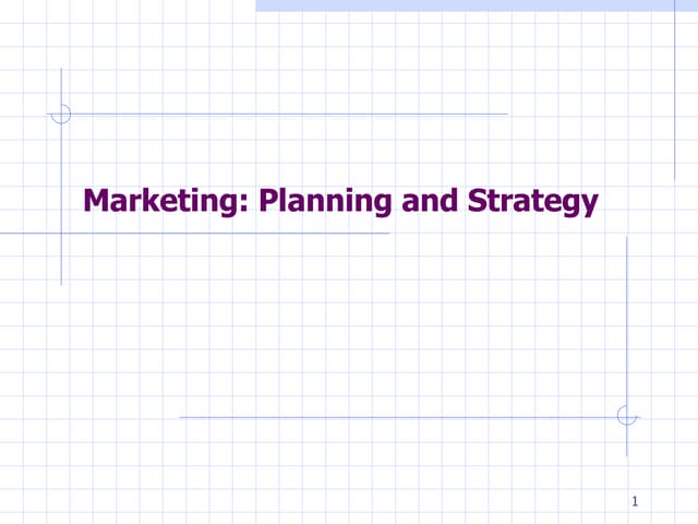 Marketing Planning&Strategy