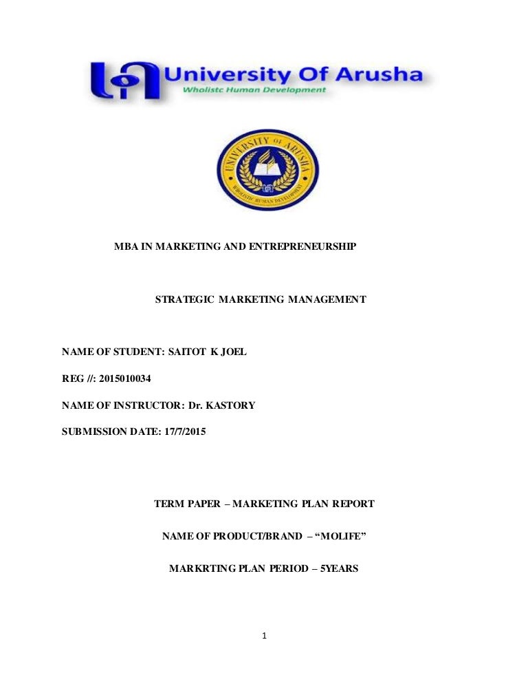 Marketing plan paper