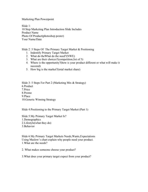 Marketing plan powerpoint