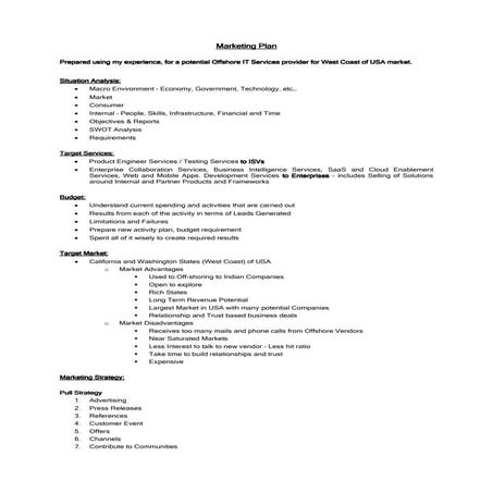 Marketing Plan Ramasamy Chandrasekaran