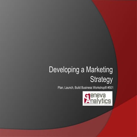 Marketing Plan  Strategic Development