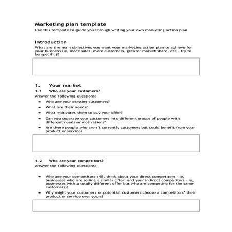 Marketing plan template