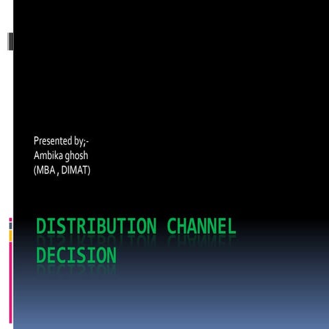 Marketing distribution channal