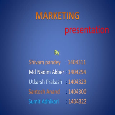 Marketing presentation