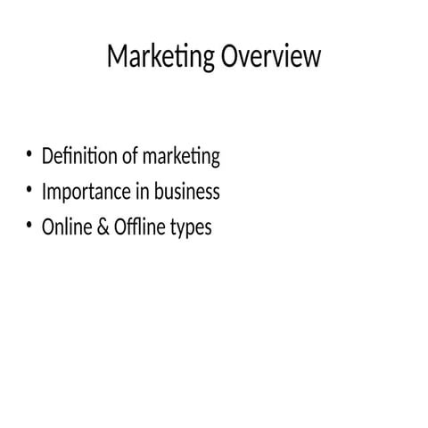 Online and Offline Marketing | PPTX