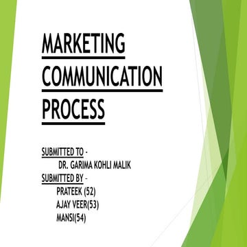 Presentation on Marketing communication process