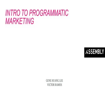 Introduction to Programmatic Marketing 