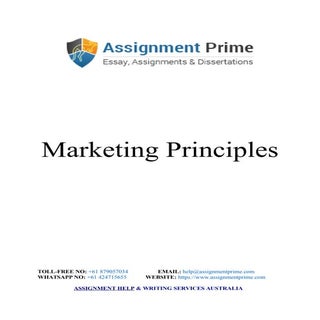 Marketing Principles Sample Assignm...