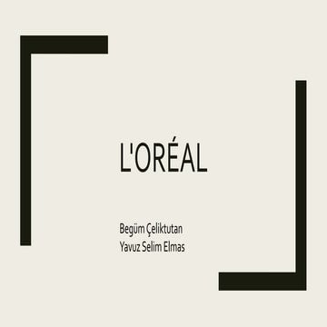 Marketing project for l'oreal