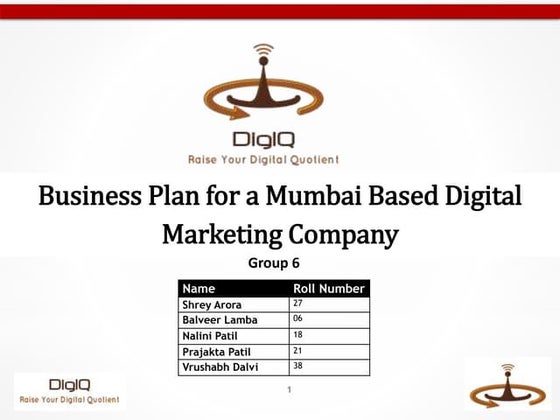 Business Plan for a Mumbai Based Digital Marketing Company