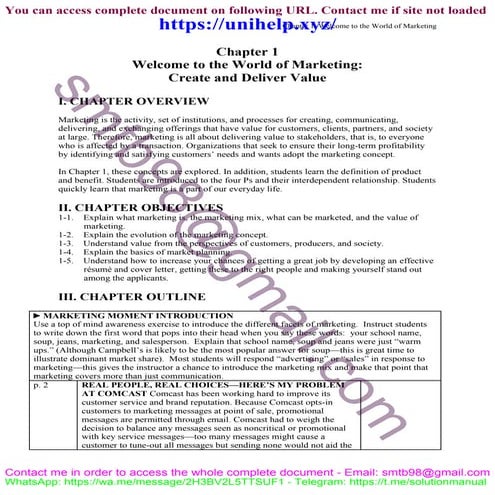 Solutions for Exercises: Marketing Real People, Real Choices [Rental Edition]...