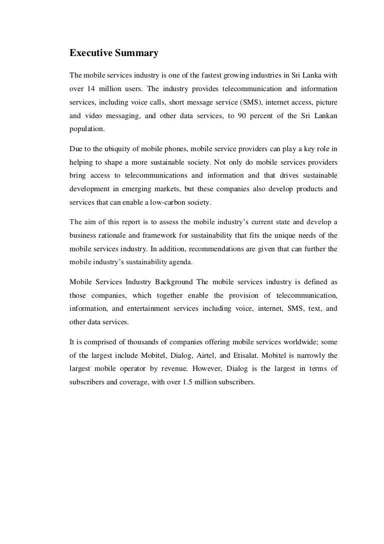 Marketing Report Mobile Service Industry 1 Marketing Report Mobile Service Industry 1