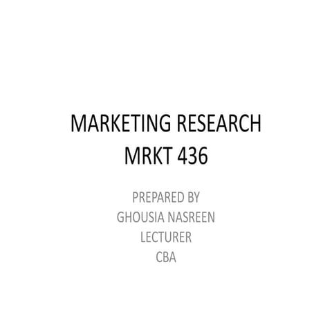Marketing research  course material