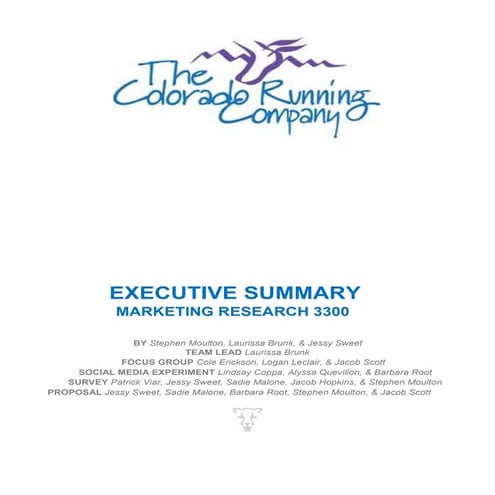 Marketing research final brief