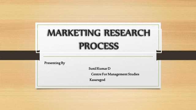  Marketing research process