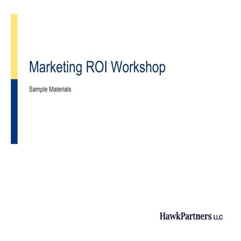 Marketing ROI Workshop