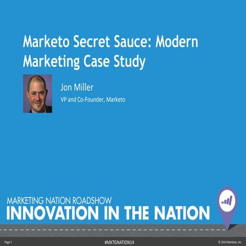 Marketo Secret Sauce: Modern Marketing Case Study - Jon Miller