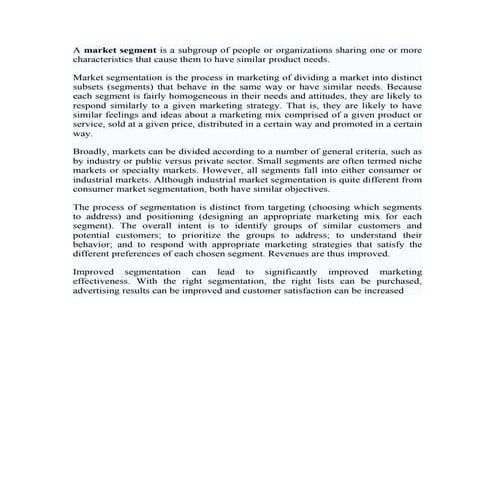 Marketing Segmentation