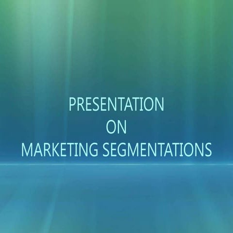 Marketing segmentations