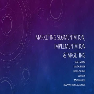 Marketing segmentation, targeting &amp; positioning