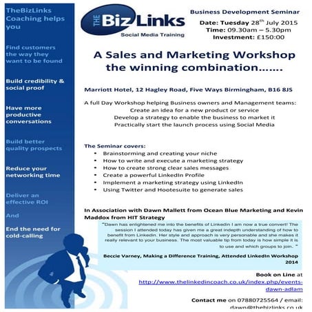 Marketing In A Box Seminar 28th July 2015