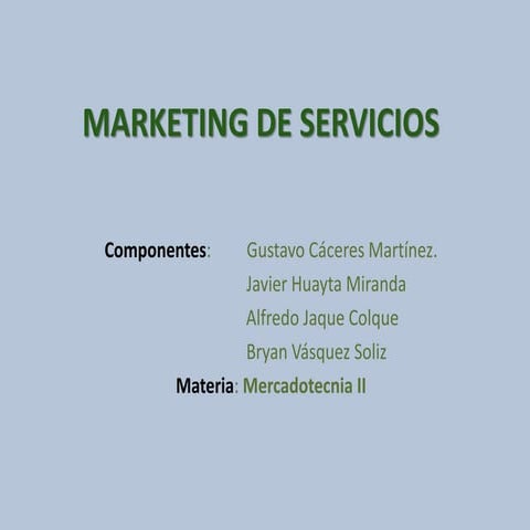 Marketing de servicios