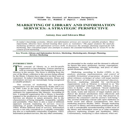 Marketing Service Of Library