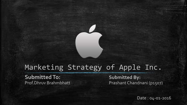 Marketing strategic of apple inc