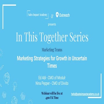 Marketing strategies for growth in uncertain times