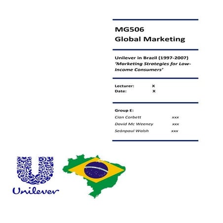 Marketing Strategies for Low Income Consumers Unilever Brazil