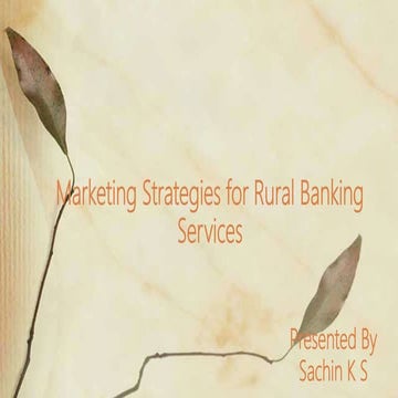 Marketing strategies for rural banking services | PPTX