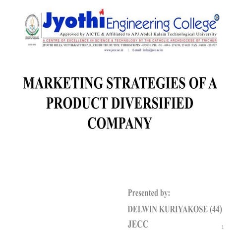 Marketing strategies of a product diversified company