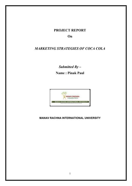 Marketing strategies of coca cola (1)