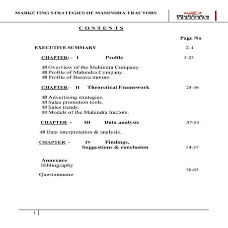 Marketing strategies of mahindra tractors