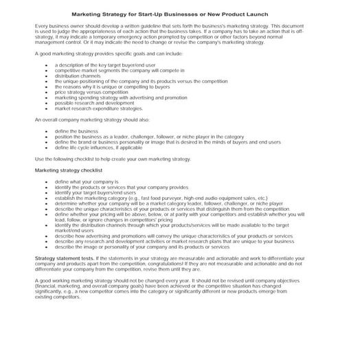 Marketing strategy 101