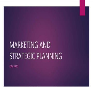 Marketing strategy and planning