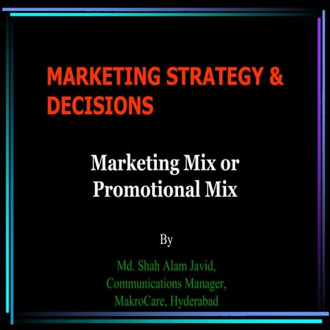 Marketing Strategy &amp; Decisions
