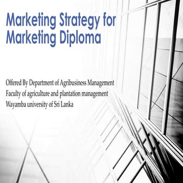 Marketing strategy for marketing diploma