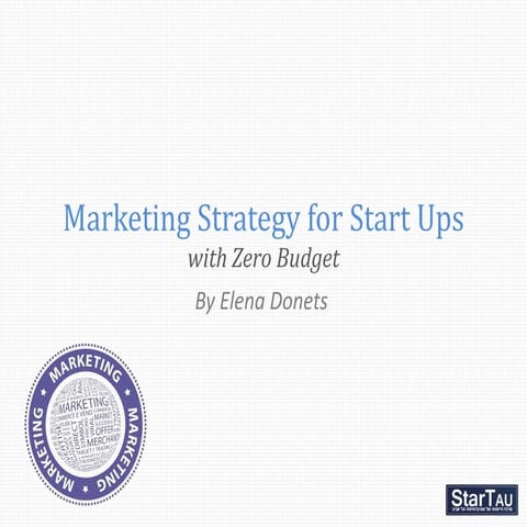 Marketing strategy for start up 