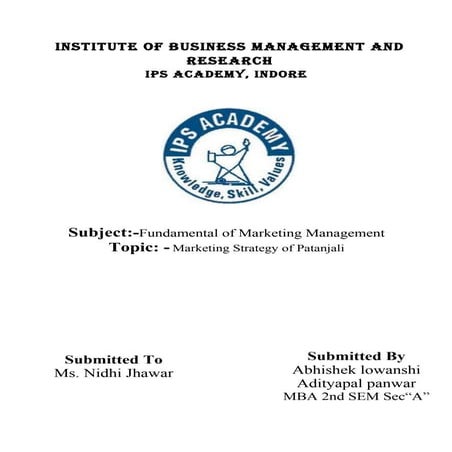 Marketing strategy of patanjali