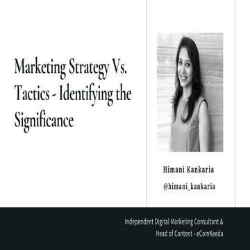 Marketing Strategy Vs. Tactics - Identifying the Significance | PDF
