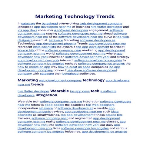 Marketing               Technology Trends