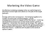 Marketing the video game