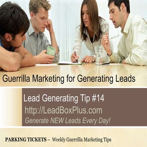 Guerrila Marketing tip 14 Solar Leads Club - Parking Tickets