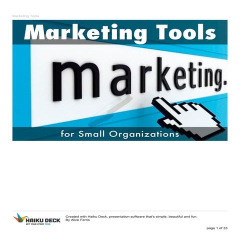 Marketing tools for Small Organizations