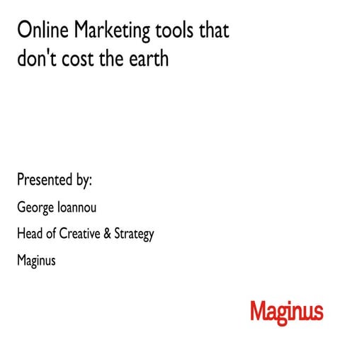 Marketing tools that don't cost the earth
