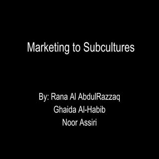 Marketing To Subcultures